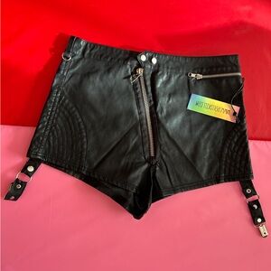 Current Mood vegan leather shorts